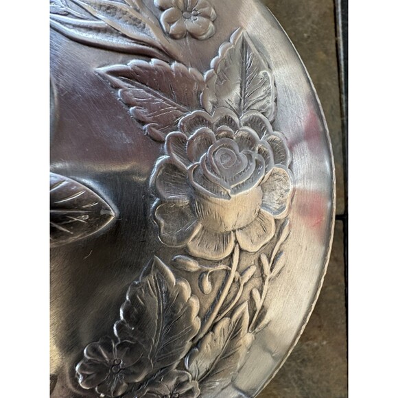 Everlast Hand Forged Aluminum Covered Serving Dish Roses Casserole Handmade - Picture 5 of 16